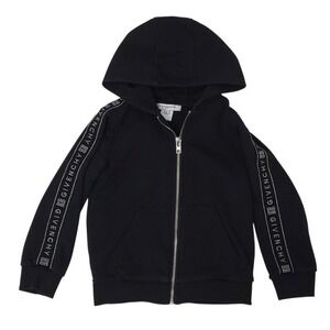 Givenchy Kid's Black Silver‎ Glitter Logo Arms Hoodie Sweatshirt Jacket- Girl 6